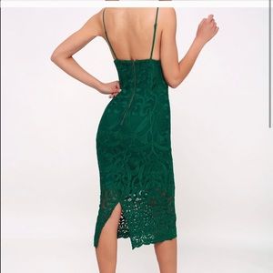 Lulus bodycon midi cocktail dress ,emerald green!